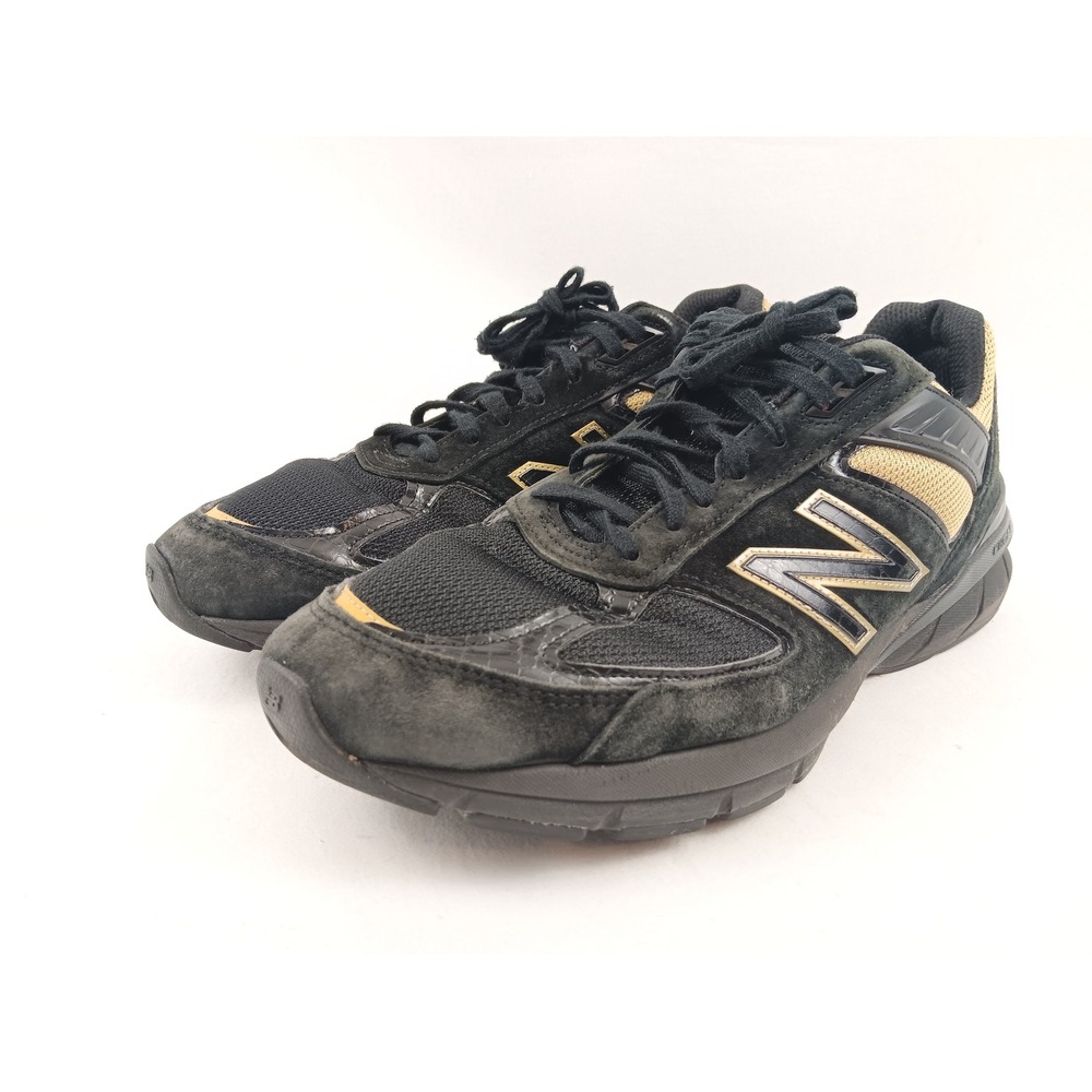 New Balance 990v5 M990BH5 Black Gold Suede Mesh Men's Shoes Size‎ 13D